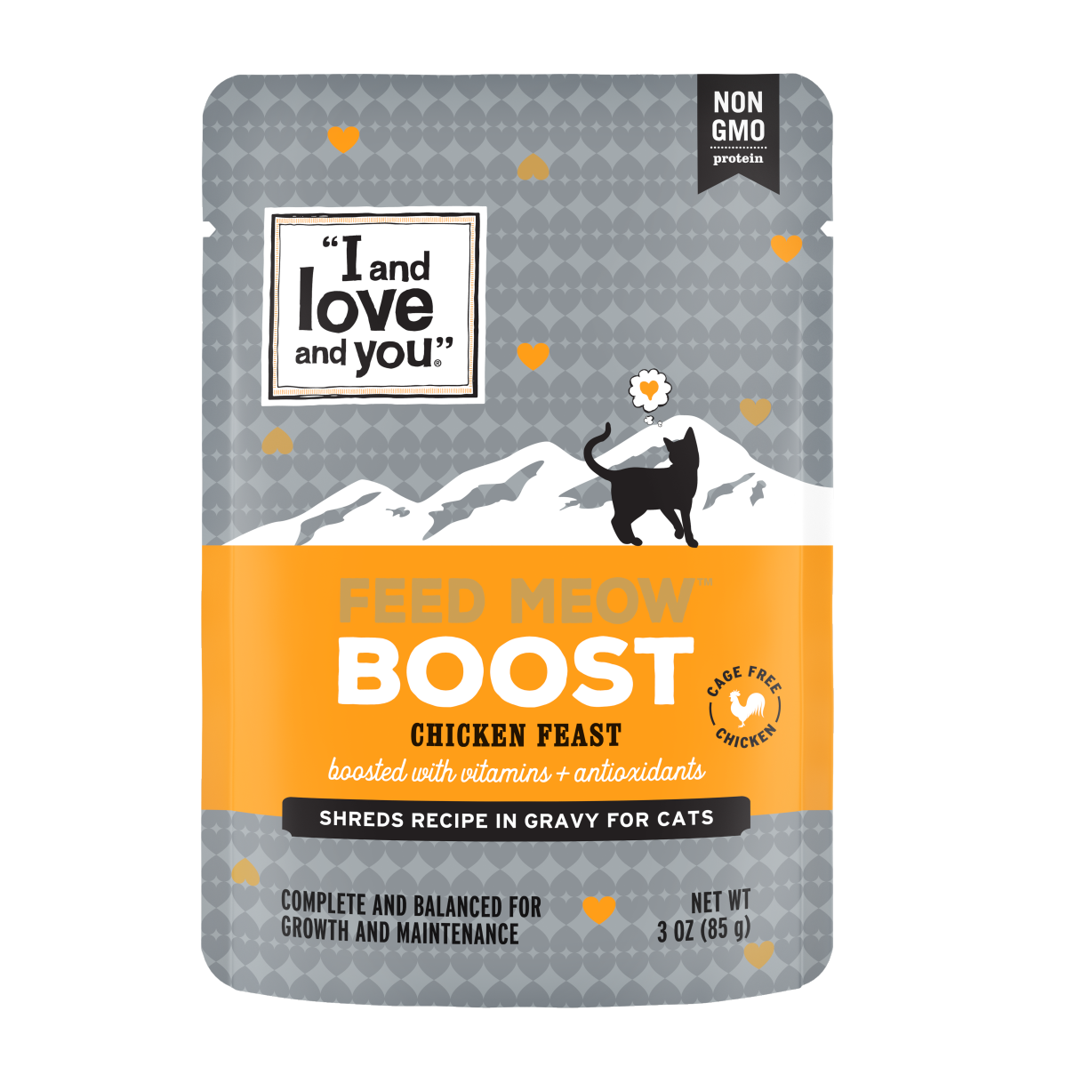 slide 1 of 7, I and Love and You Feed Meow Cat Food Chicken (Boost), 3 oz