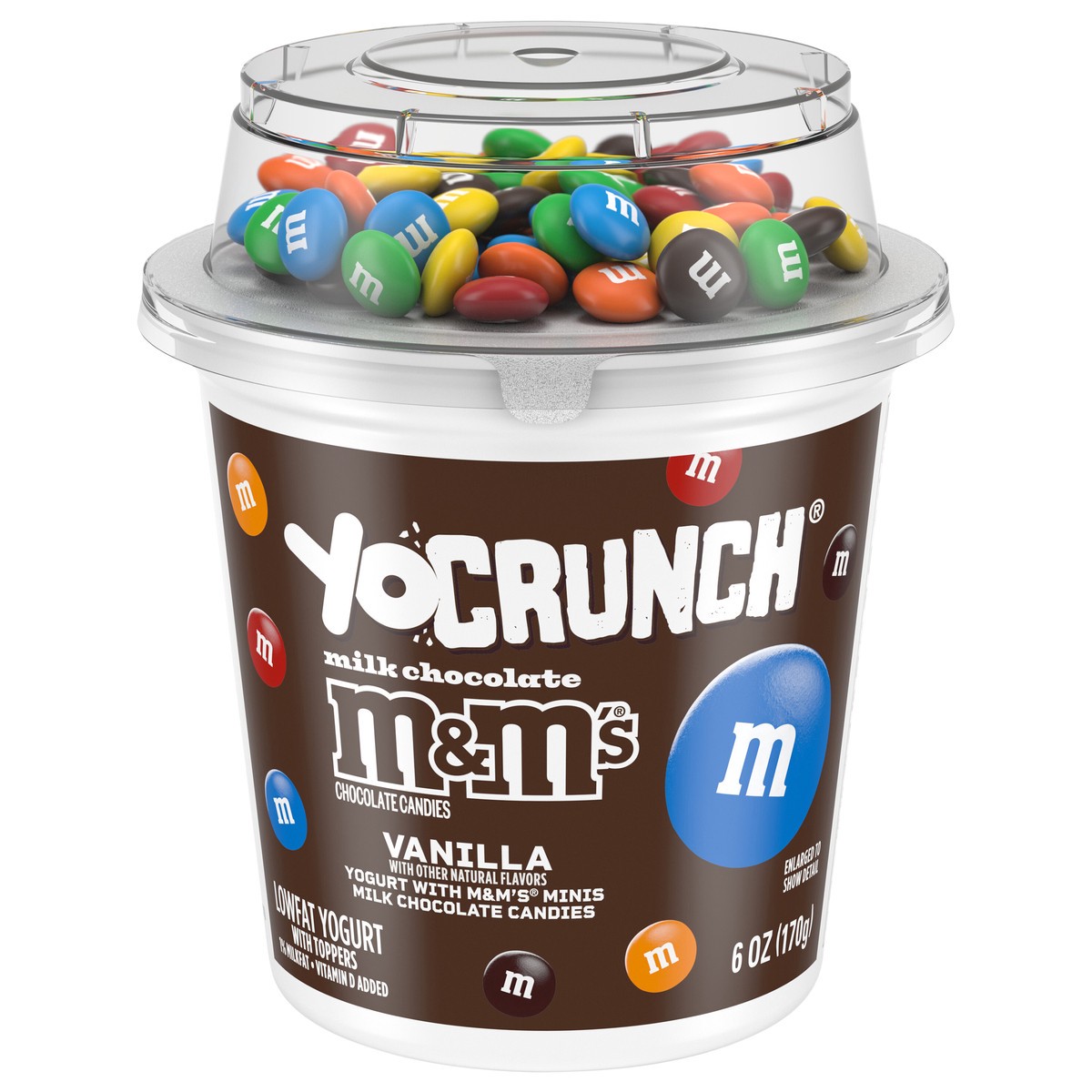 slide 1 of 5, YoCrunch Vanilla Low Fat Yogurt with Mini M&Ms(R), 6 OZ Yogurt Cup, 6 oz