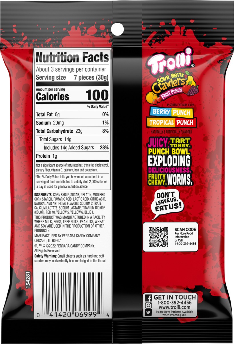 slide 7 of 9, Trolli - TR 06999 154281 Fruit Punch SBC PEG Everyday - EG 3.4oz No PMT_3D Sugar, 3.4 oz