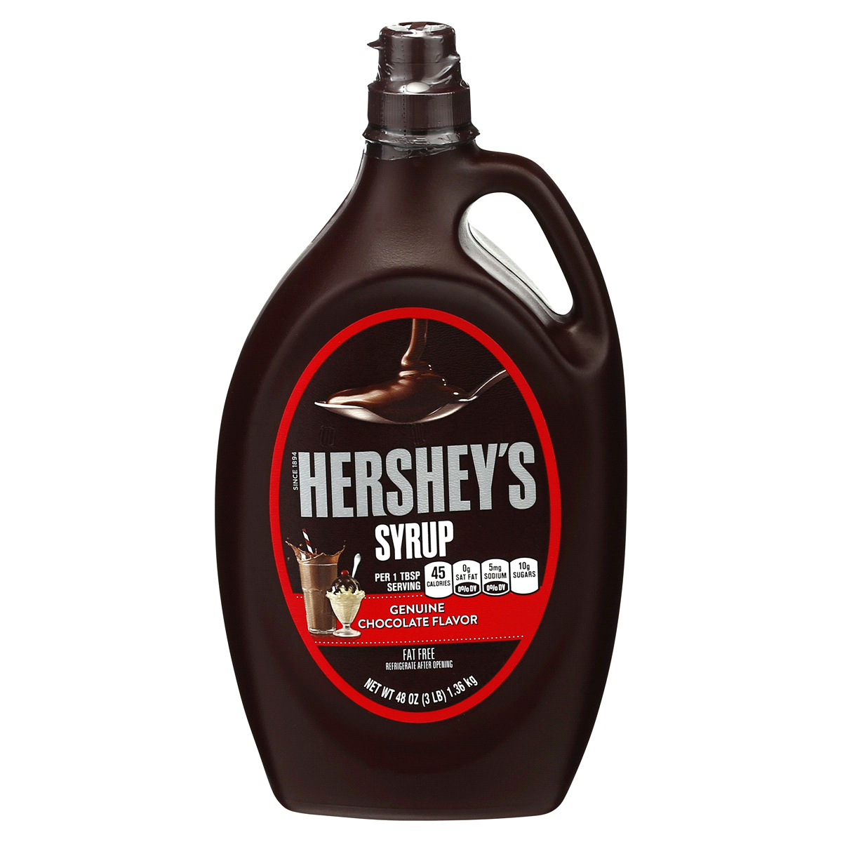 slide 1 of 1, Hershey's Chocolate Syrup Bulk Bottle, 48 oz, 48 oz