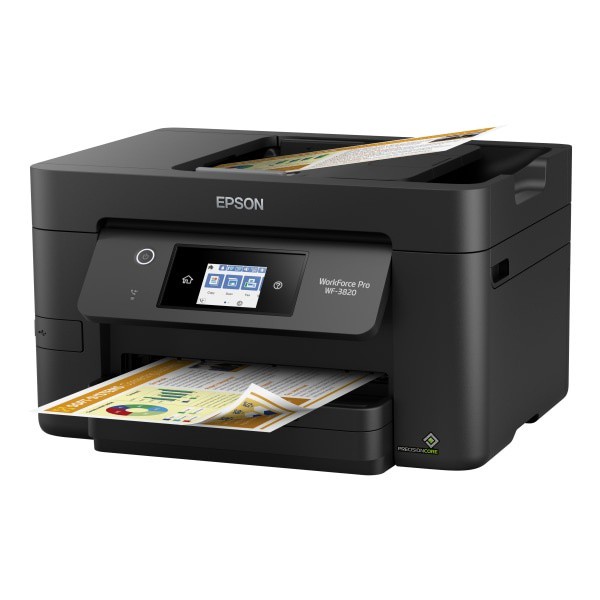 slide 3 of 6, Epson Workforce Pro Wf-3820 Wireless Inkjet All-In-One Color Printer, C11Cj07201, 1 ct