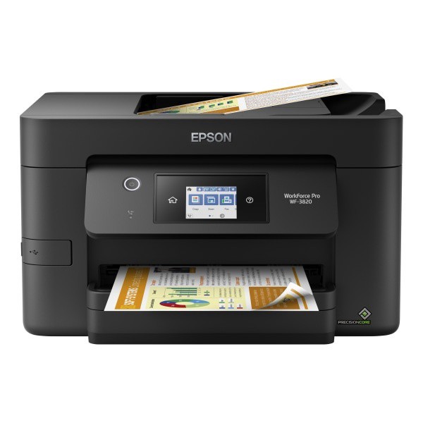 slide 1 of 6, Epson Workforce Pro Wf-3820 Wireless Inkjet All-In-One Color Printer, C11Cj07201, 1 ct