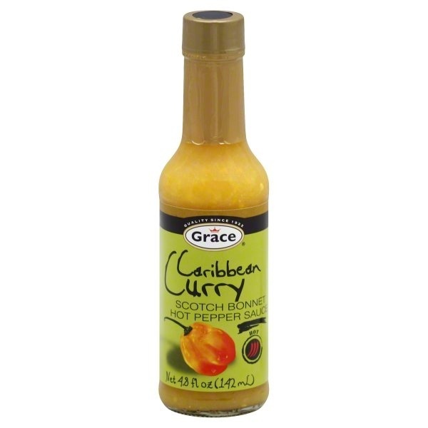 slide 1 of 1, Grace Caribbean Curry Scotch Bonnet Hot Pepper Sauce, 4.8 fl oz