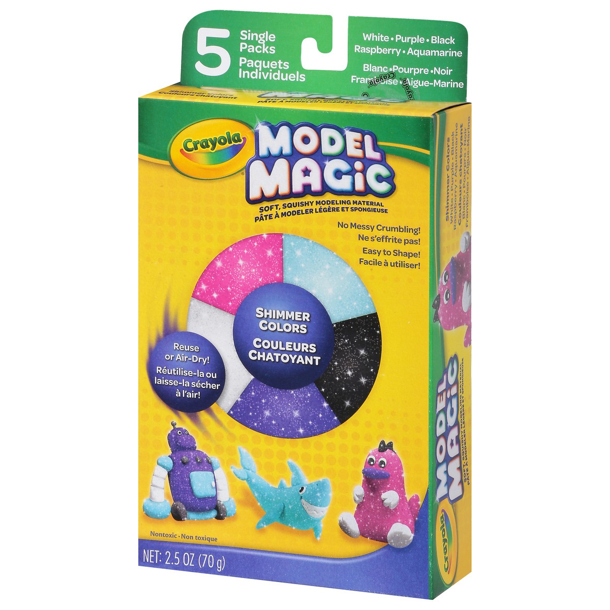 slide 5 of 9, Crayola Nontoxic Shimmer Colors Model Magic 5 Single Packs 2.5 oz, 2.5 oz