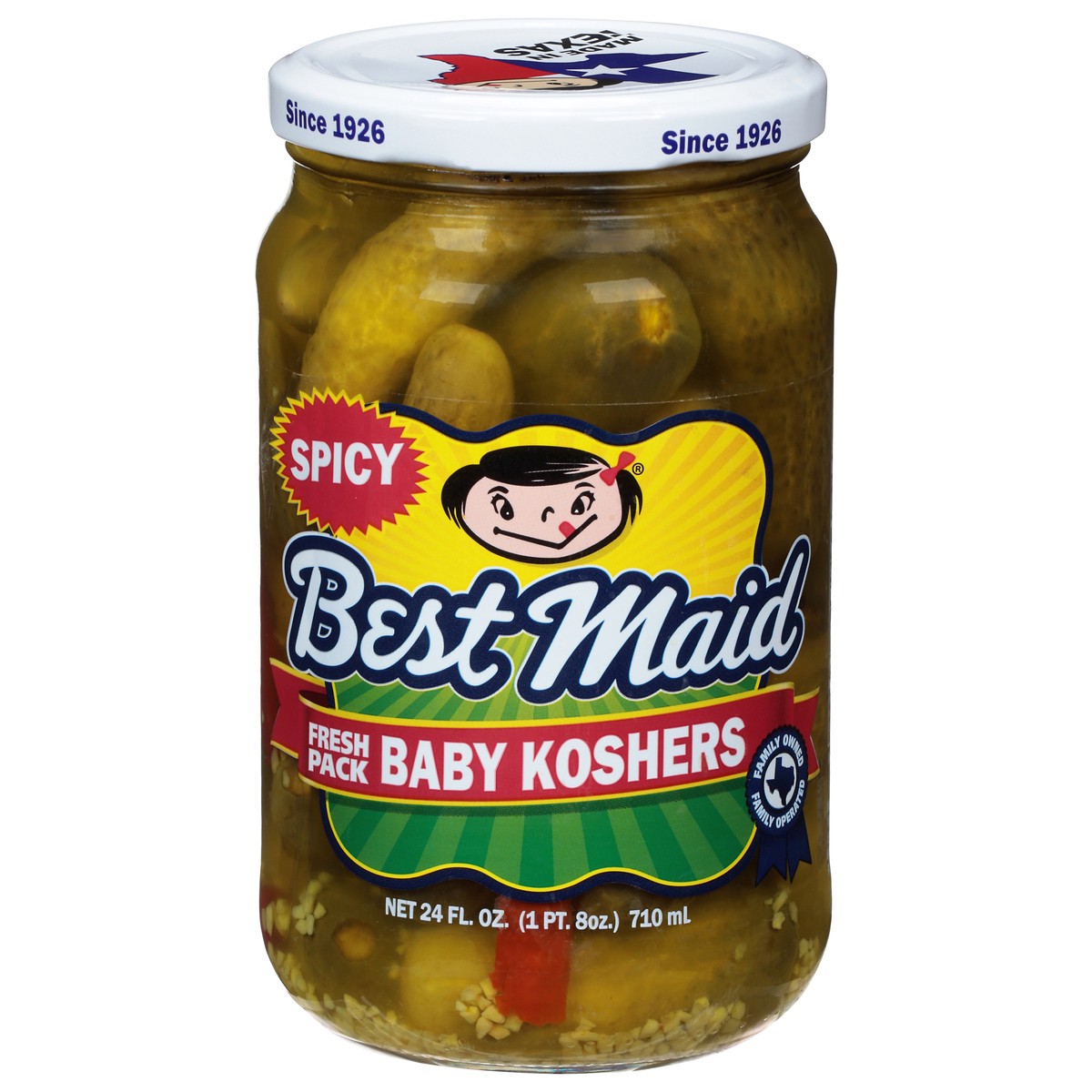 slide 1 of 13, Best Maid Baby Koshers Spicy Pickles Fresh Pack 24 fl oz, 24 oz