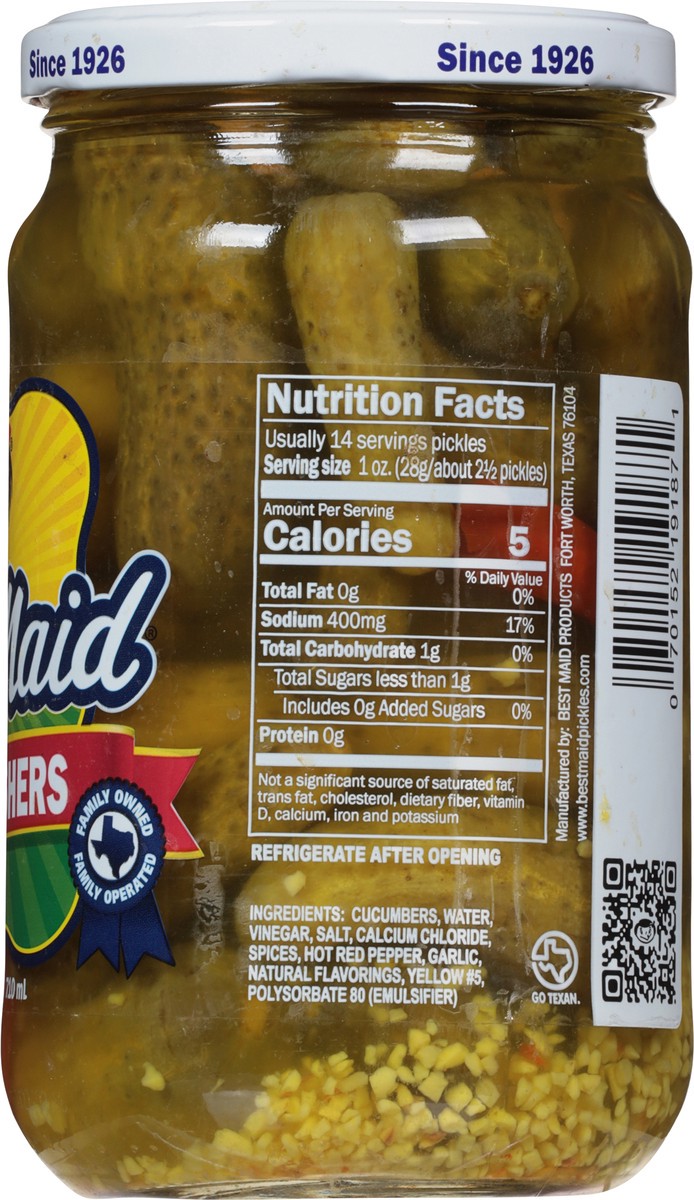 slide 4 of 13, Best Maid Baby Koshers Spicy Pickles Fresh Pack 24 fl oz, 24 oz