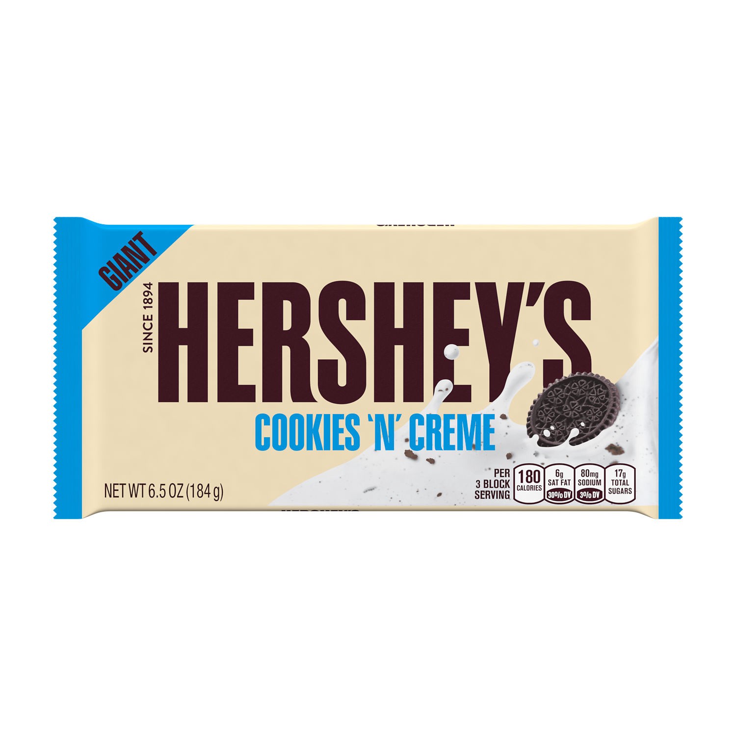 slide 1 of 3, Hershey's The Hershey Company Hershey's Hersheys Cookie'N'Creme Giant, 6.5 oz