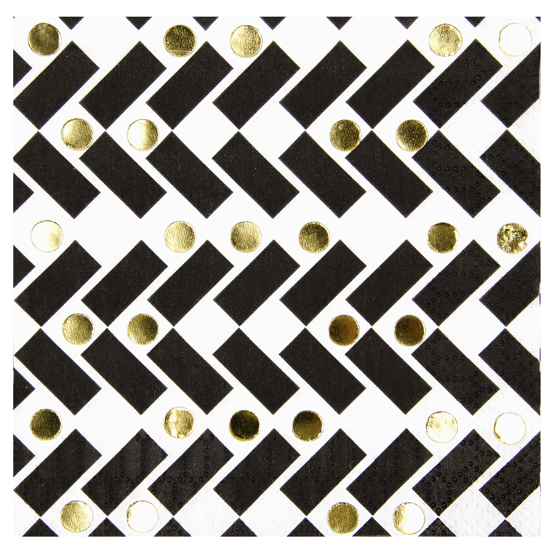 slide 1 of 1, Papyrus Black & Gold Beverage Napkin, 1 ct