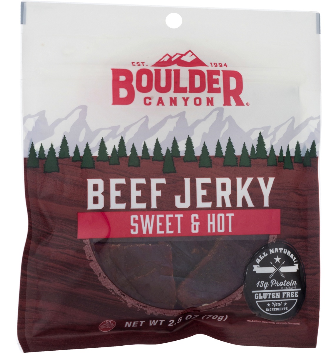 slide 2 of 11, Boulder Canyon Sweet & Hot Beef Jerky, 2.5 oz