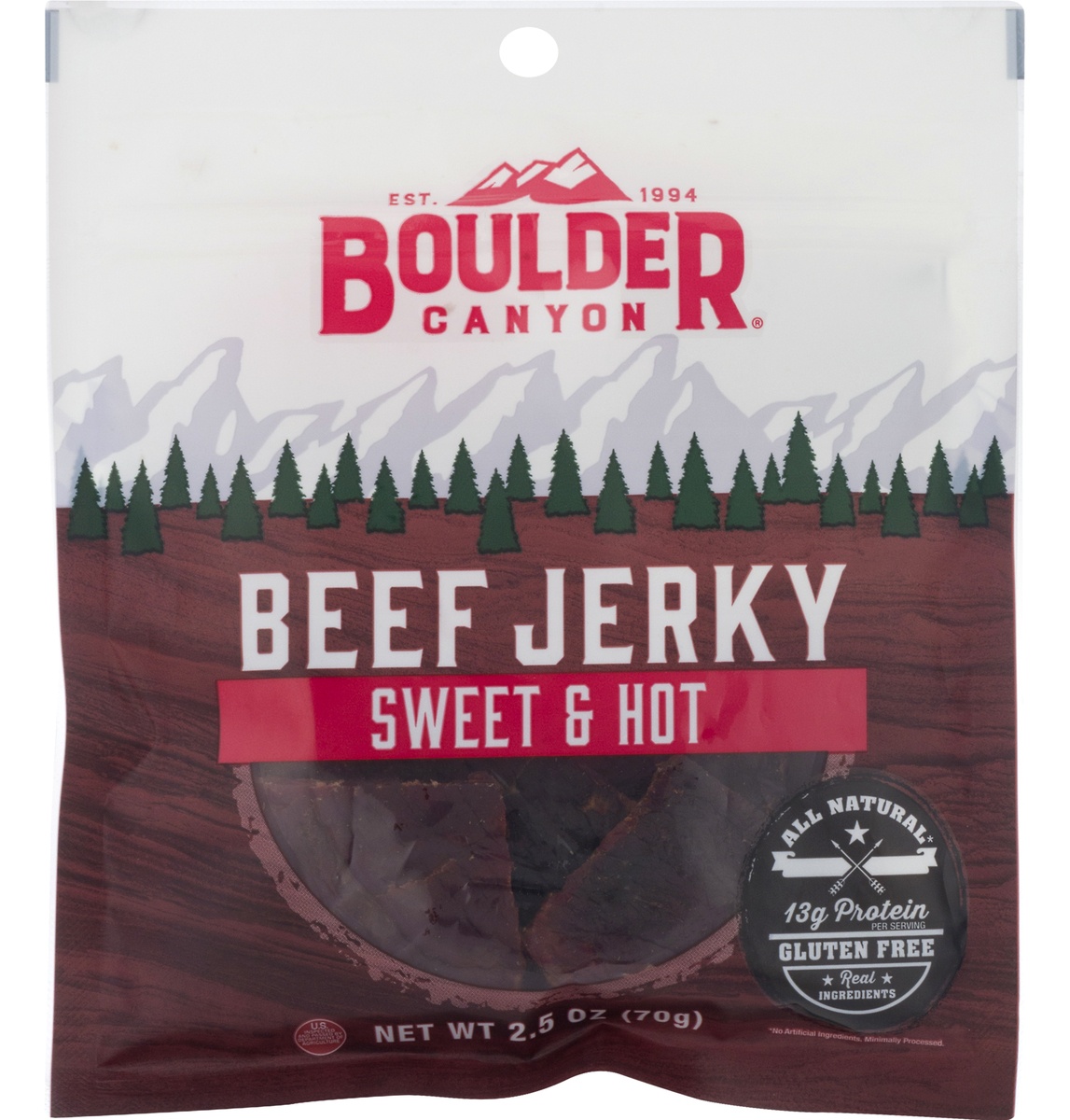 slide 1 of 11, Boulder Canyon Sweet & Hot Beef Jerky, 2.5 oz