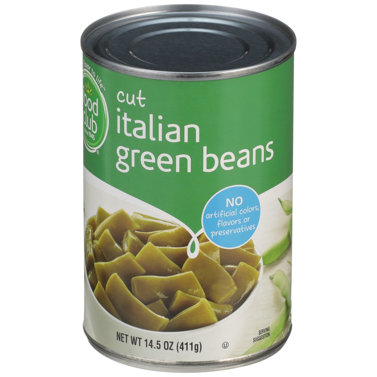 slide 3 of 10, Food Club Italian Style Cut Green Beans, 14.5 oz