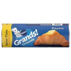 Grands! Crescent Rolls, Butter Flake Refrigerated Canned Pastry Dough, 8 Big Rolls, 12 oz