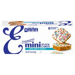 Entenmann's Iced Party Mini Snack Cakes, 6 packs, Kosher Cake and Sprinkles Mini Iced Cakes, 11 oz Multipack