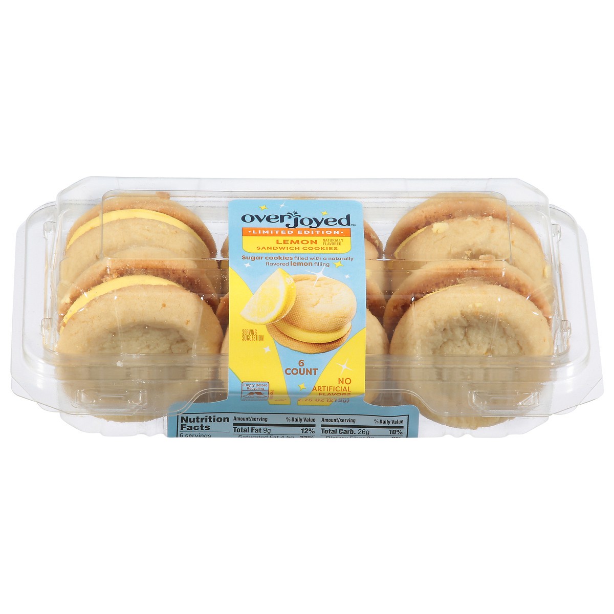 slide 3 of 4, Overjoyed Sandwich Cookie Lemon - 7.75 OZ, 7.75 oz