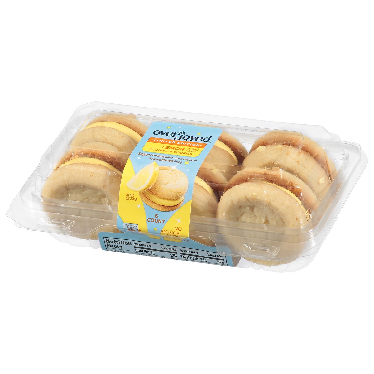 slide 4 of 4, Overjoyed Sandwich Cookie Lemon - 7.75 OZ, 7.75 oz