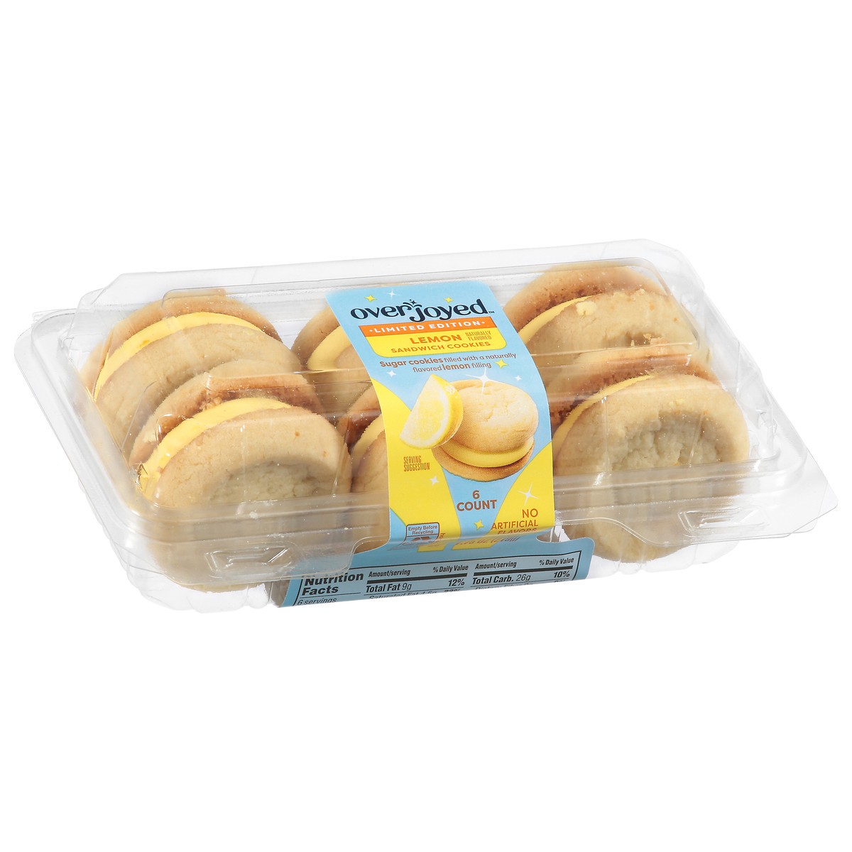 slide 2 of 4, Overjoyed Sandwich Cookie Lemon - 7.75 OZ, 7.75 oz