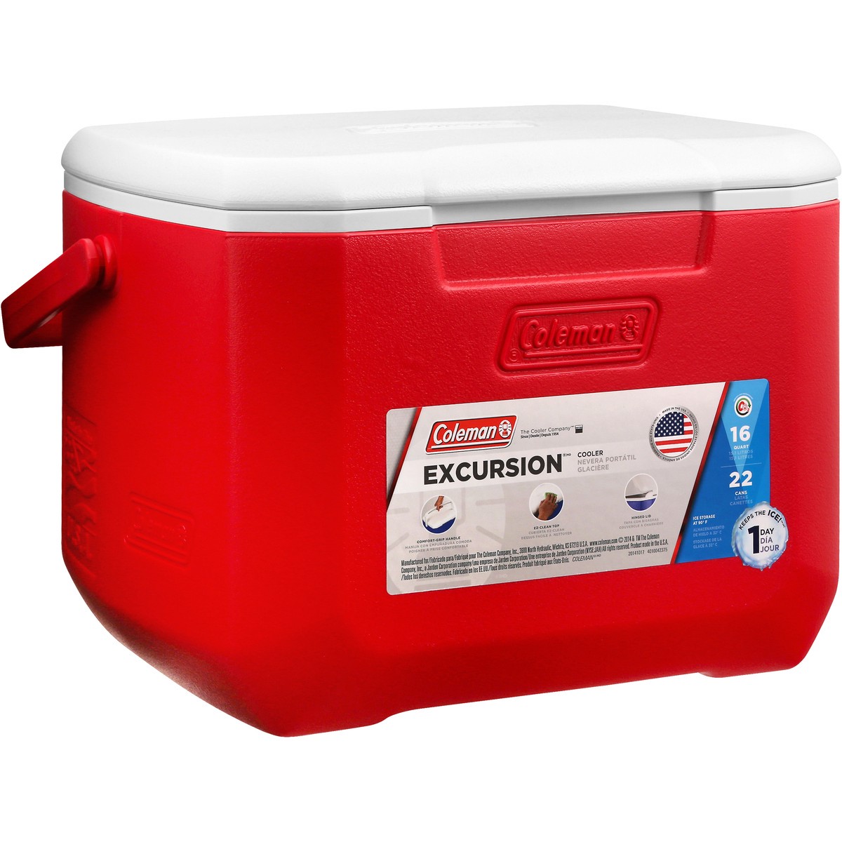 slide 2 of 8, Coleman Excursion Cooler - Red, 16 qt