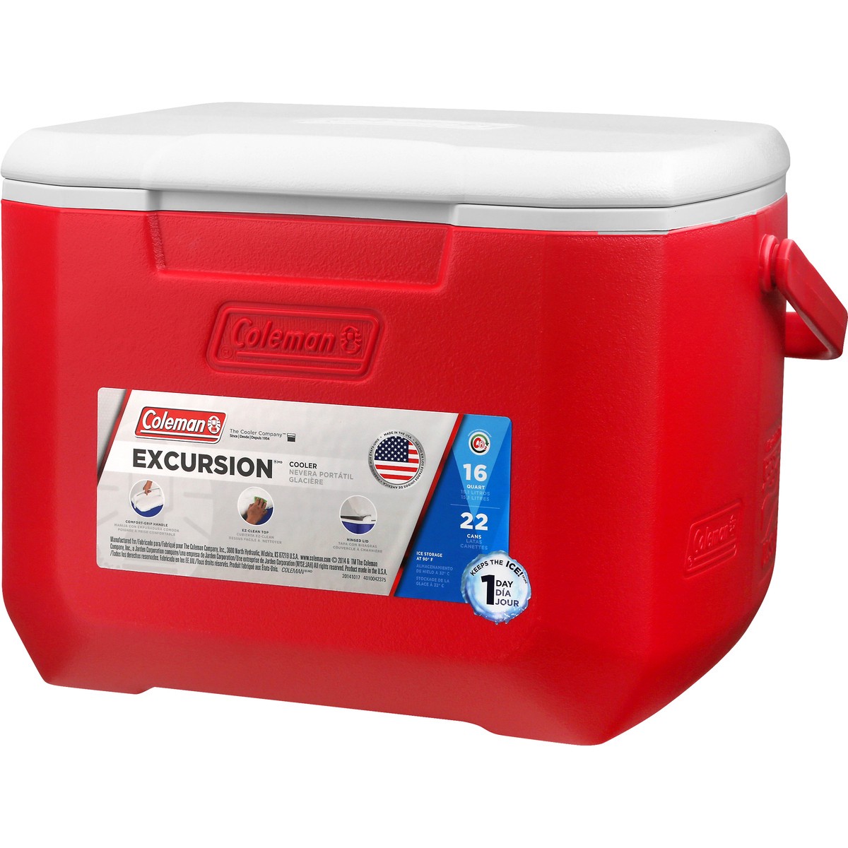 slide 3 of 8, Coleman Excursion Cooler - Red, 16 qt