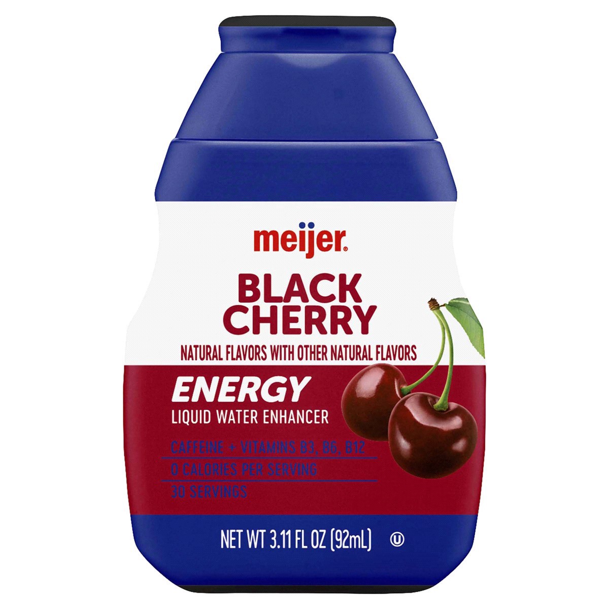 slide 1 of 5, Meijer Black Cherry Energy Liquid Water Enhancer - 3.11 oz, 3.11 oz
