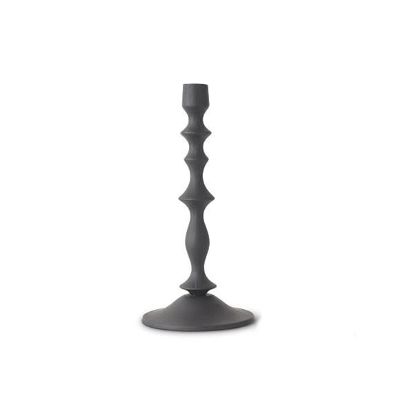 slide 1 of 1, 10.75" Black Metal Textured Taper Candle Holder, 1 ct