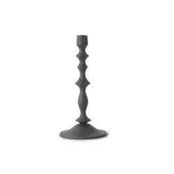 10.75 inch Black Metal Textured Taper Candle Holder