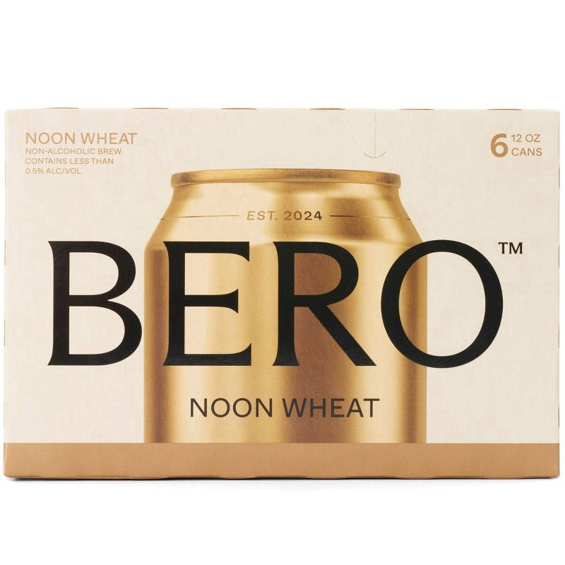 slide 1 of 4, Bero Non-Alcoholic Noon Wheat Beer 6 - 12 oz Cans, 6 ct; 12 oz