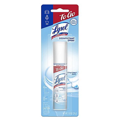 slide 1 of 1, Lysol To Go Crisp Linen Disinfectant Spray - 1 Oz, 1 oz