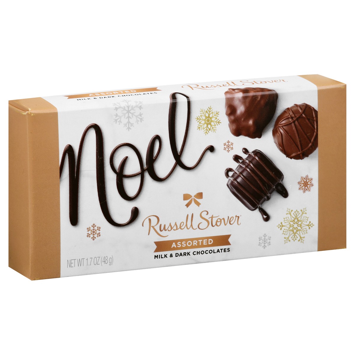 slide 2 of 8, Russell Stover Milk & Dark Chocolates, Assorted, Noel, 1.7 oz