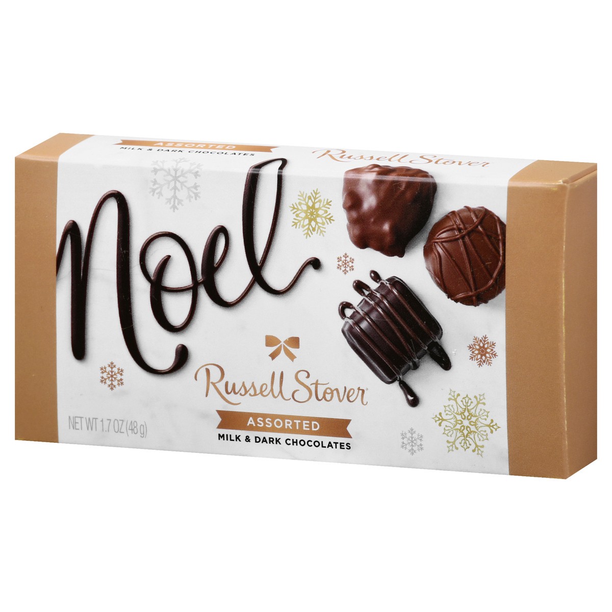 slide 3 of 8, Russell Stover Milk & Dark Chocolates, Assorted, Noel, 1.7 oz