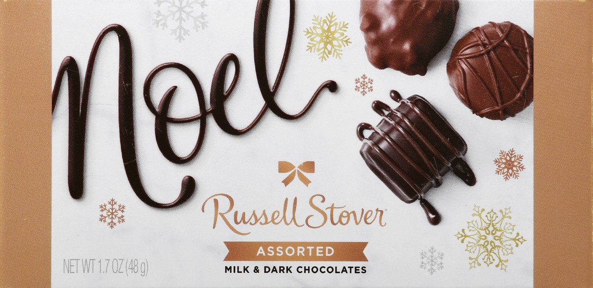 slide 7 of 8, Russell Stover Milk & Dark Chocolates, Assorted, Noel, 1.7 oz