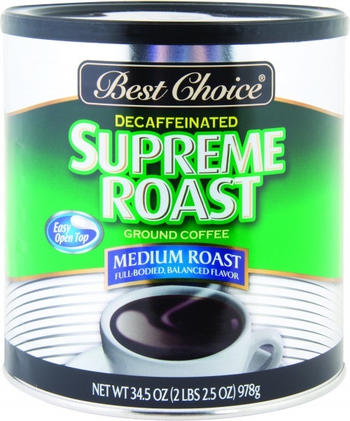 slide 1 of 1, Best Choice Decaffeinated Supreme Roast Ground Coffee Medium Roast - 34.5 oz, 34.5 oz