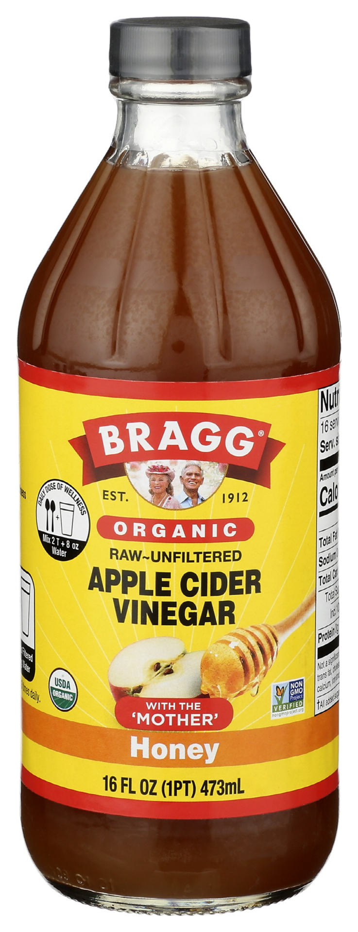 slide 1 of 11, Bragg Organic Honey Apple Cider Vinegar 16 fl oz, 16 fl oz