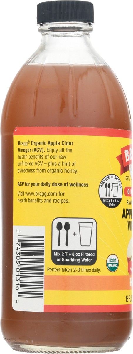 slide 7 of 11, Bragg Organic Honey Apple Cider Vinegar 16 fl oz, 16 fl oz
