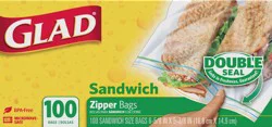 Glad Sandwich Zipper Bags 100 ea