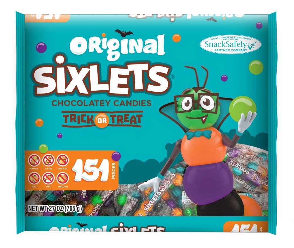 slide 1 of 5, Sixlets 6-Ball Tube Halloween Mix, 110 ct