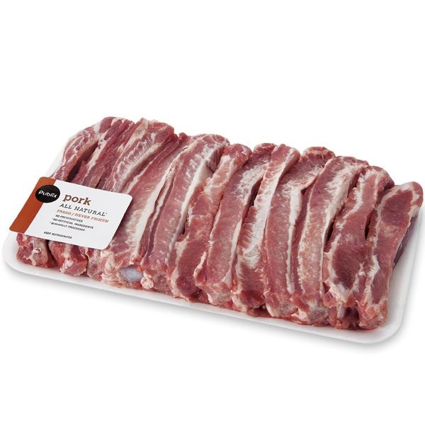 slide 1 of 1, Publix Sliced Pork St. Louis Style Spareribs, per lb