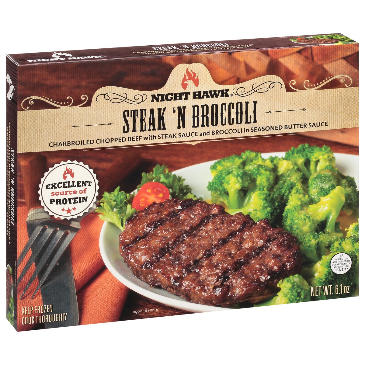 slide 9 of 14, Night Hawk Steak 'N Broccoli 6.1 oz, 6.1 oz