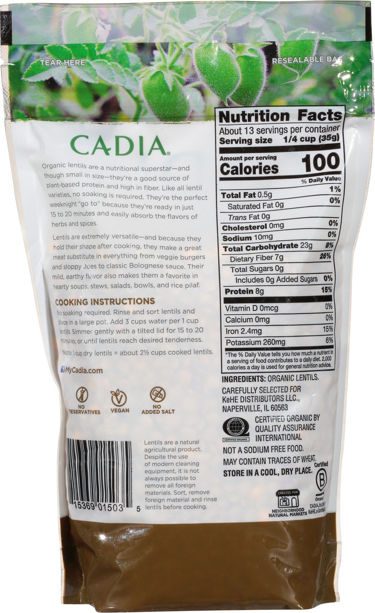 slide 14 of 14, Cadia Organic Lentils 16 oz, 16 oz