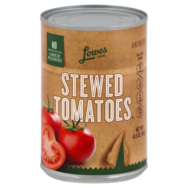 slide 1 of 1, Lowes Foods Tomatoes Stewed, 14.5 oz