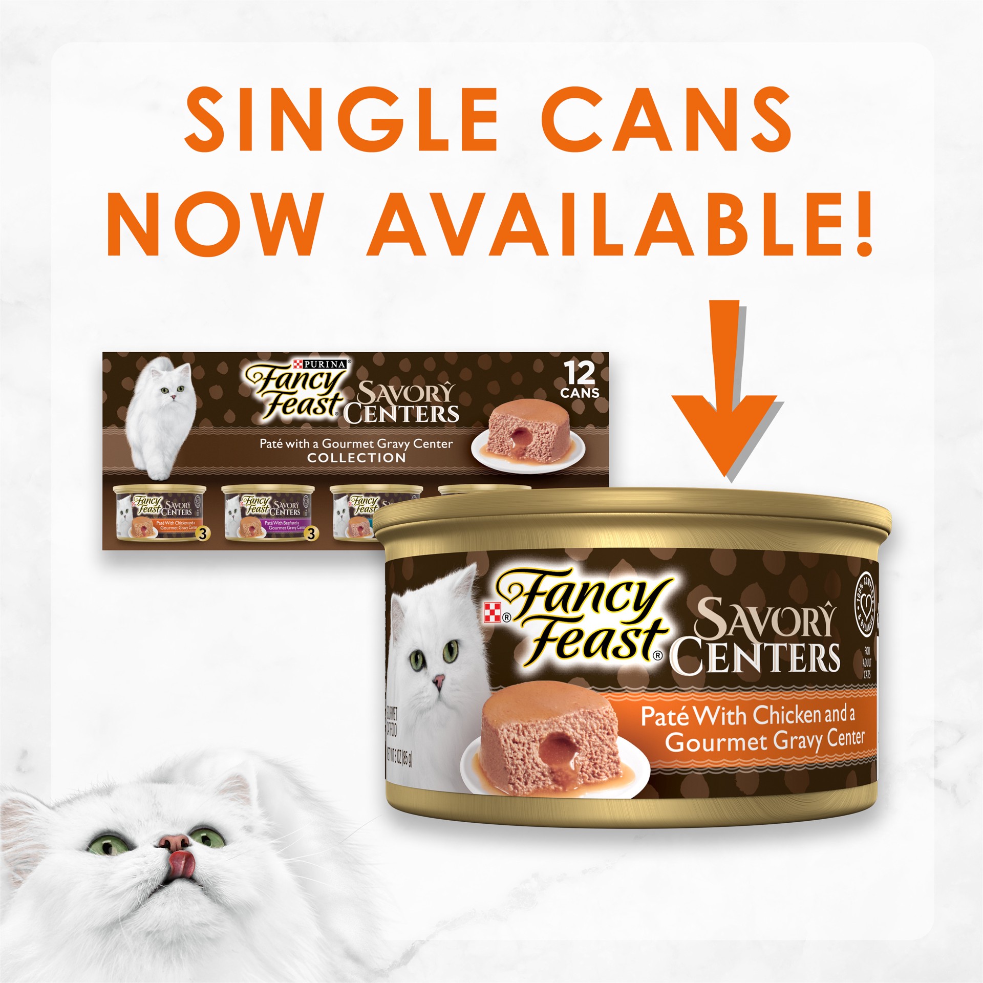 slide 3 of 9, Fancy Feast Purina Fancy Feast Savory Centers Adult Wet Cat Food Pate With Chicken and a Gravy Center, 3 oz