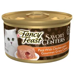 Purina Fancy Feast Savory Centers With Chicken Wet Cat Food Pate with Gourmet Gravy Center