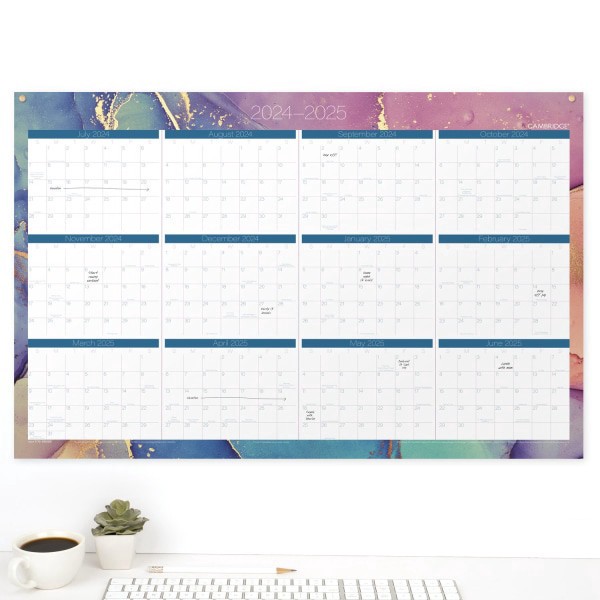 slide 6 of 7, 2024-2025 Cambridge Chromatic Reversible Academic/Regular Year Wall Calendar, 24"" X 36"", July 2024 To June 2025, 1715-550Sb, 1 ct