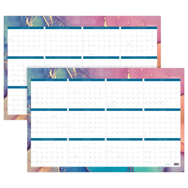 slide 7 of 7, 2024-2025 Cambridge Chromatic Reversible Academic/Regular Year Wall Calendar, 24"" X 36"", July 2024 To June 2025, 1715-550Sb, 1 ct