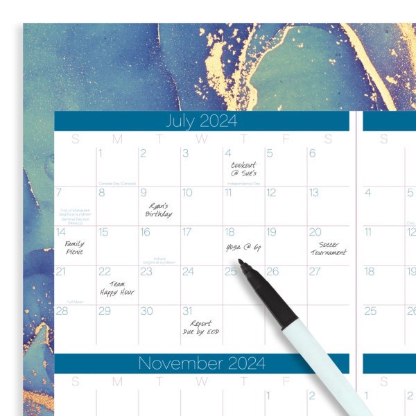 slide 4 of 7, 2024-2025 Cambridge Chromatic Reversible Academic/Regular Year Wall Calendar, 24"" X 36"", July 2024 To June 2025, 1715-550Sb, 1 ct