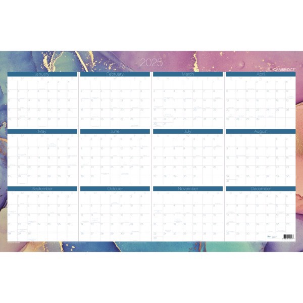 slide 2 of 7, 2024-2025 Cambridge Chromatic Reversible Academic/Regular Year Wall Calendar, 24"" X 36"", July 2024 To June 2025, 1715-550Sb, 1 ct