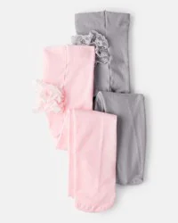 Carters Baby Girl 2-Pack Tights - Pink/Grey Pink/Grey 6-12