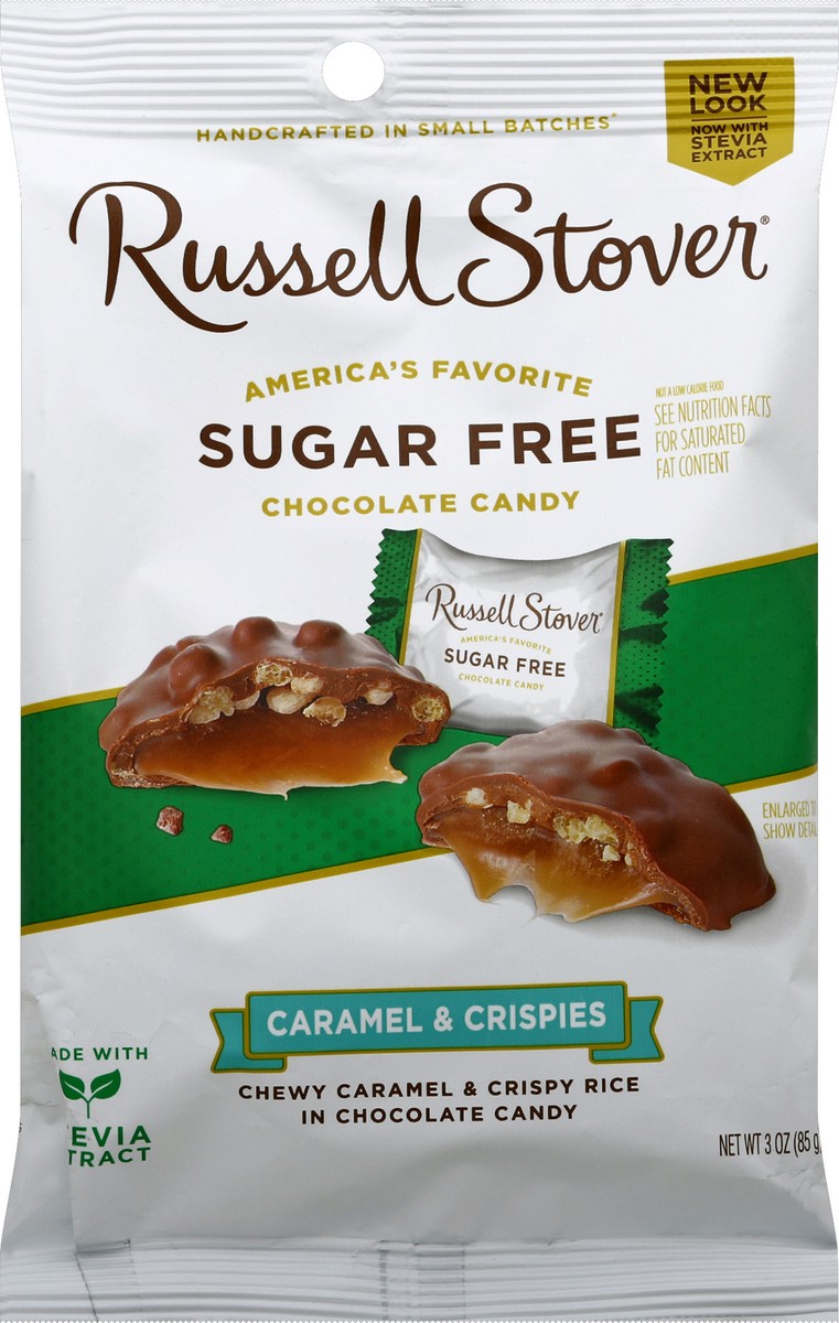 slide 4 of 7, Russell Stover Sugar Free Chocolates Caramel & Crispies, 3 oz