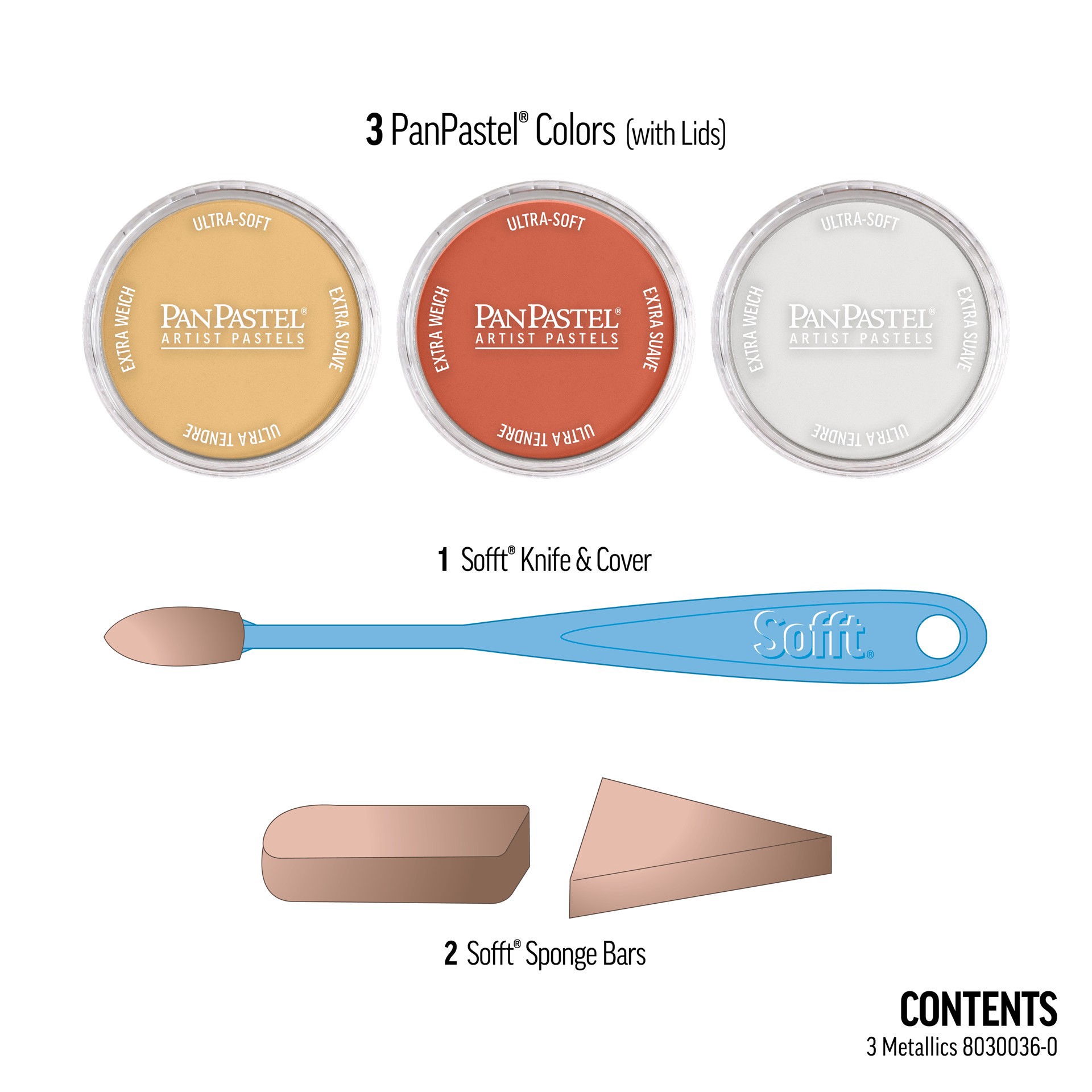 slide 3 of 10, Panpastels Panpastel Metallic Artist Pastels, 911.5 rich gold, 931.5 copper and 920.5 silver