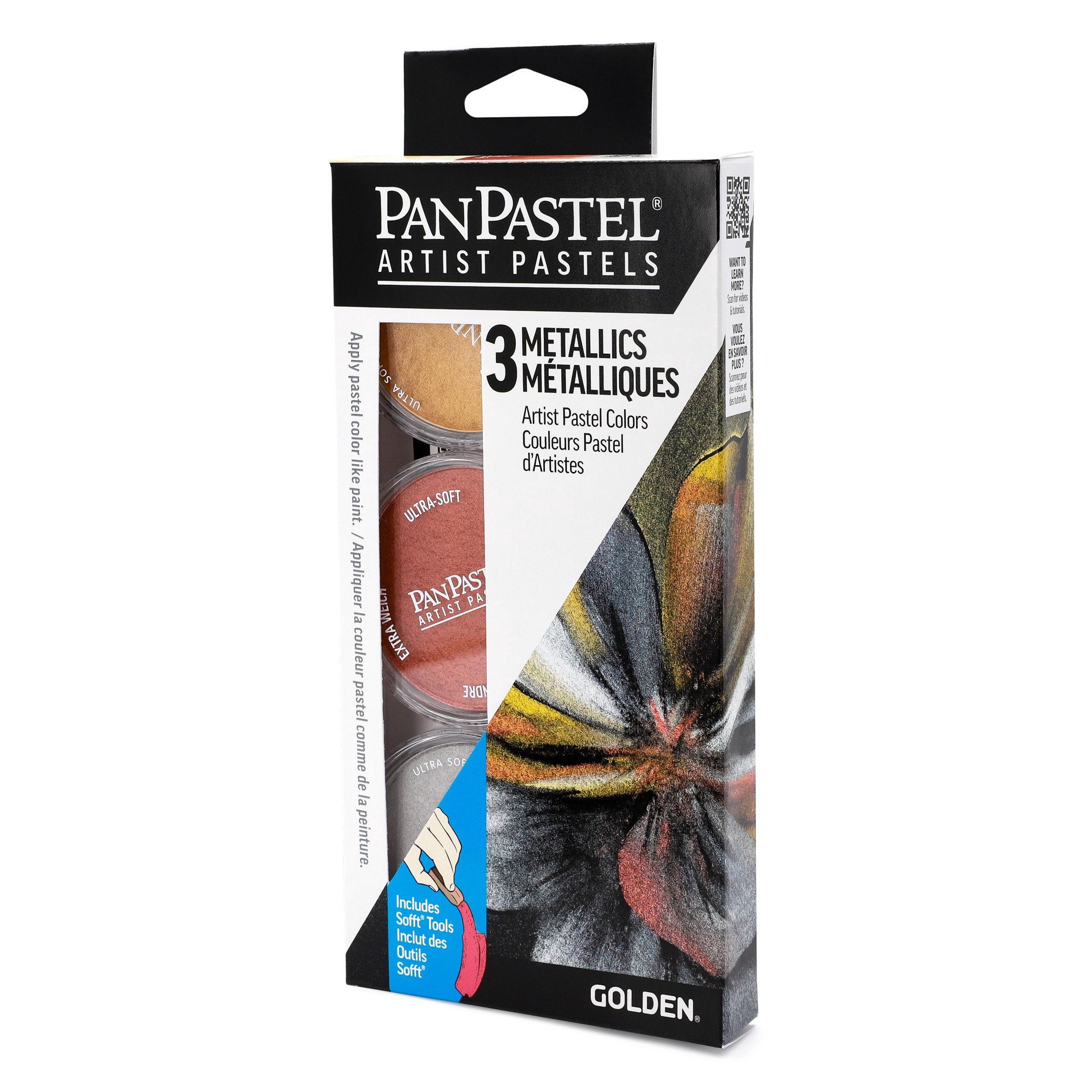 slide 10 of 10, Panpastels Panpastel Metallic Artist Pastels, 911.5 rich gold, 931.5 copper and 920.5 silver