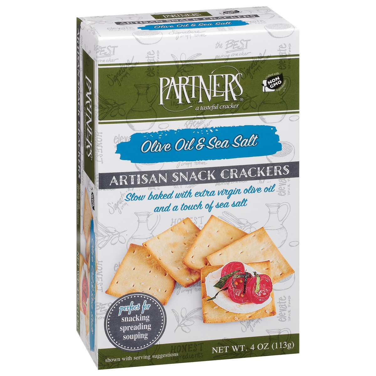 slide 9 of 9, Partners Artisan Olive Oil & Sea Salt Snack Crackers 4 oz, 4 oz